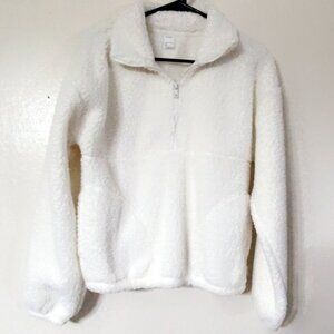 Gilly Hicks Hollister Cream Sherpa 1/4 Zip Pullover